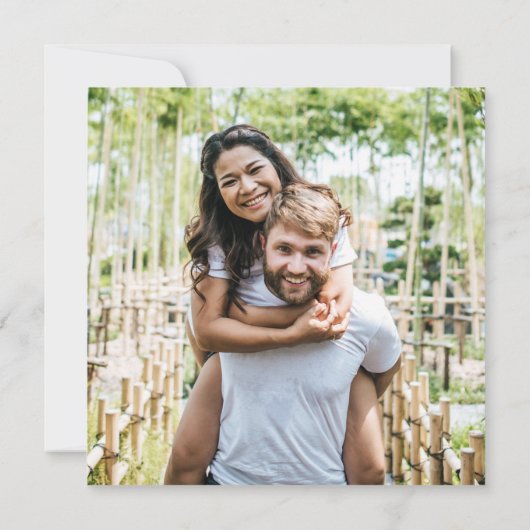 Invitation Mariage photo Feuille Élégant Script (Dos)