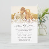 Invitation Mariage photo Fiançailles de dentelle blanche Invi (Debout devant)