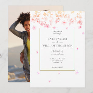 Invitation Mariage Photo Fleur de Pêcherie
