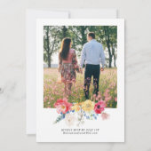 Invitation Mariage photo Fleur sauvage coloré (Dos)