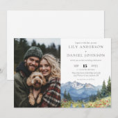 Invitation Mariage photo Fleur sauvage de Watercolor (Devant / Derrière)