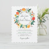 Invitation Mariage photo Fleur sauvage Pastel Dahlia (Debout devant)