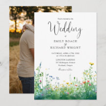 Mariage photo floral de fleurs sauvages à l'aquare