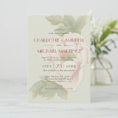 Invitation Mariage photo floral Elegant Sage and Blush Peony (Debout devant)