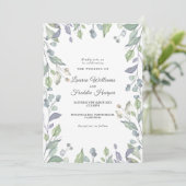 Invitation Mariage photo floral Lilac Watercolor (Debout devant)
