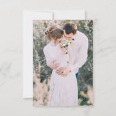 Invitation Mariage photo floral moderne (Dos)