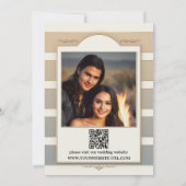 Invitation Mariage photo floral rayé de ton de la Terre (Dos)