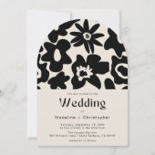 Invitation Mariage photo floral Retro Arch Bold (Devant)