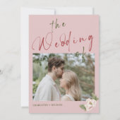 Invitation Mariage photo floral Romantic Blush Pink (Dos)