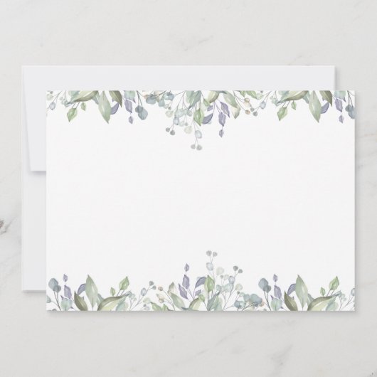 Invitation Mariage Photo Floral Sage And Lilac Greenery (Dos)