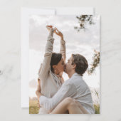 Invitation Mariage photo Floral Wreath Navy Blue Monogram (Dos)