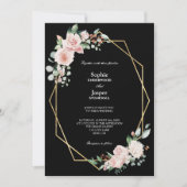 Invitation Mariage photo flush noir simple (Devant)