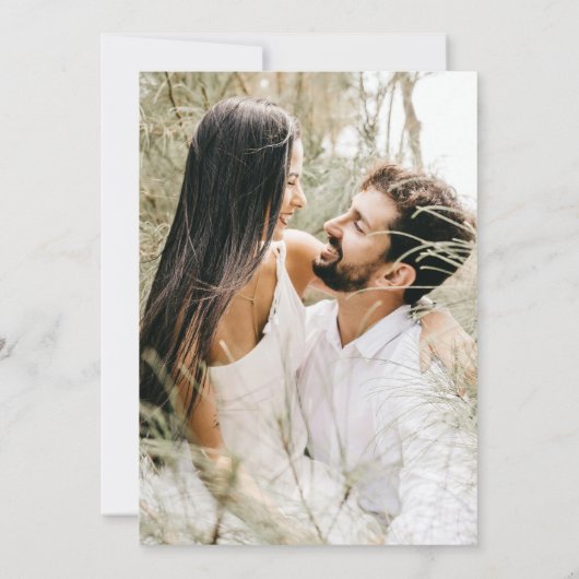 Invitation Mariage photo flush noir simple (Dos)