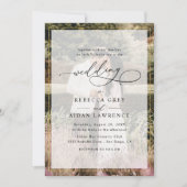 Invitation Mariage photo frontière blanc et noir (Devant)