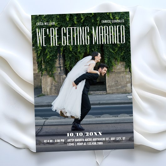 Invitation Mariage photo fun moderne