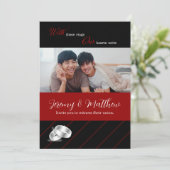 Invitation Mariage photo Gay Mariage noir et bourgogne (Debout devant)