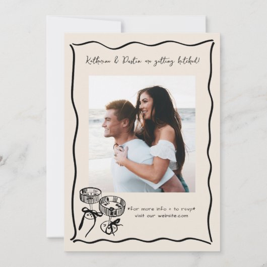 Invitation Mariage photo géant moderne (Dos)