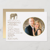 Invitation Mariage photo Gold Monogram (Devant / Derrière)
