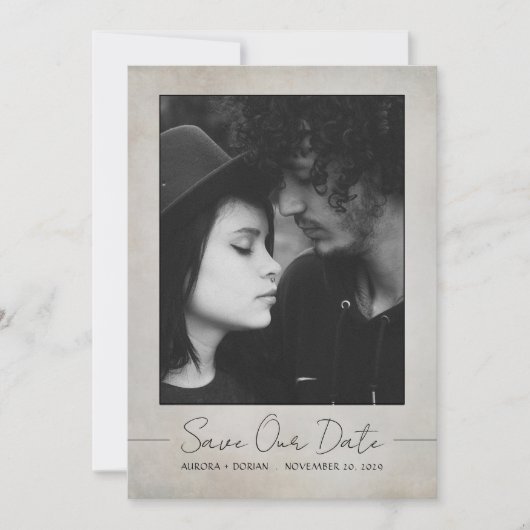 Invitation Mariage photo gothique Enregistrer la date (Devant)