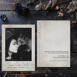 Invitation Mariage photo gothique Enregistrer la date