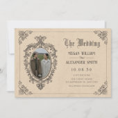 Invitation mariage photo gothique vintage (Devant)