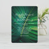 Invitation Mariage photo Green Leaf Palm Frond (Debout devant)