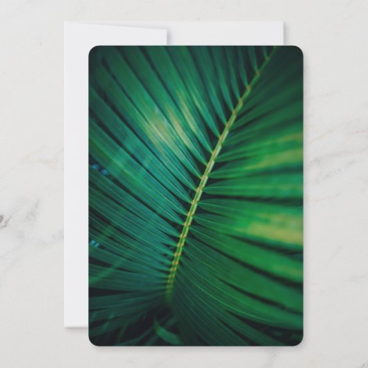 Invitation Mariage photo Green Leaf Palm Frond (Dos)