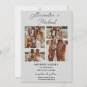 Invitation Mariage photo gris clair (Devant)
