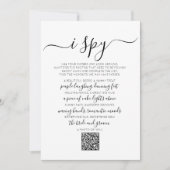 Invitation Mariage Photo Hunt Jeu I Spy Jeu QR Code Card (Devant)