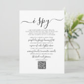 Invitation Mariage Photo Hunt Jeu I Spy Jeu QR Code Card (Debout devant)