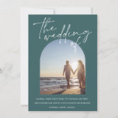 Invitation Mariage photo initial Emerald Green Arch (Devant)