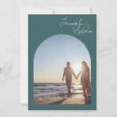 Invitation Mariage photo initial Emerald Green Arch (Dos)