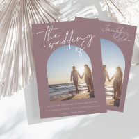 Mariage photo initial moderne Plum Purple Arch