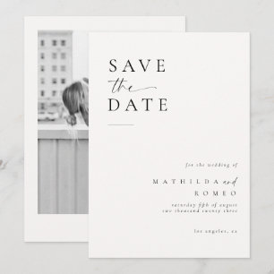 Invitation Mariage photo ivoire minimaliste Enregistrer la da