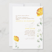 Invitation Mariage photo Jaune Floral Couple (Devant)
