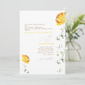 Invitation Mariage photo Jaune Floral Couple (Debout devant)