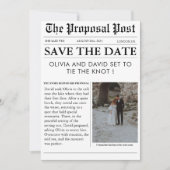 Invitation Mariage photo journal chic unique enregistrer la d (Devant)