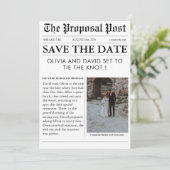 Invitation Mariage photo journal chic unique enregistrer la d (Debout devant)