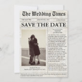 Invitation mariage photo journal unique enregistrer la date (Devant)