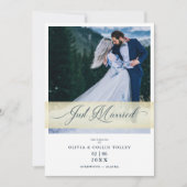 Invitation Mariage Photo Juste Marié Mains Citation Lettre (Devant)