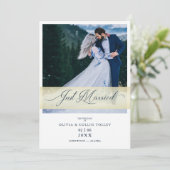 Invitation Mariage Photo Juste Marié Mains Citation Lettre (Debout devant)