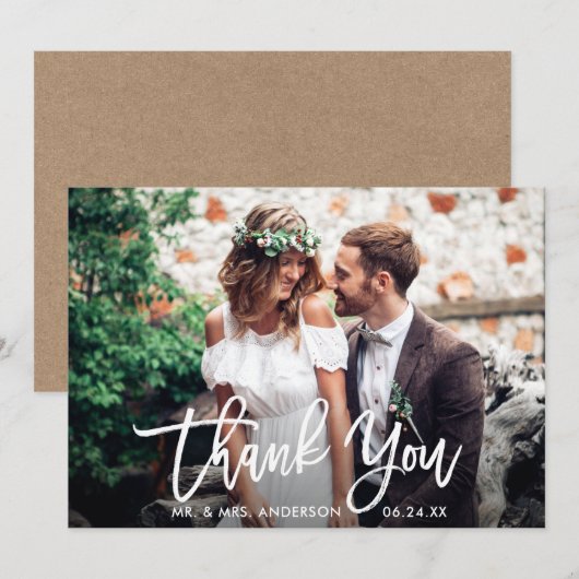 Invitation Mariage photo Kraft (Devant / Derrière)