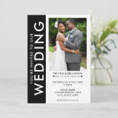 Invitation Mariage photo latéral noir et blanc (Debout devant)