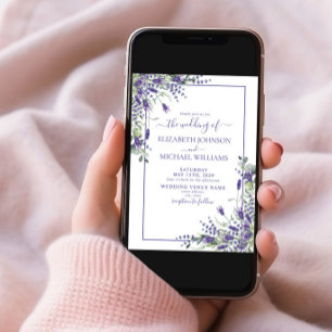 Invitation Mariage photo Lavender Eucalyptus