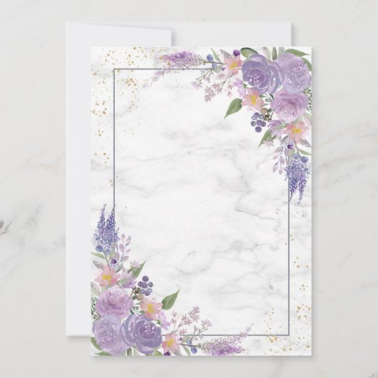 Invitation Mariage photo Lavender Lilac Gold Vellum Overlay (Dos)