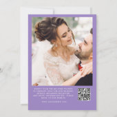 Invitation Mariage photo Lavender Minimal Script QR Code (Dos)