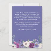 Invitation Mariage Photo Love and Thanks Card Purple Fuchsia (Dos)