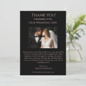 Invitation Mariage Photo-Merci-Moderne Fleurs Roses d'or (Debout devant)