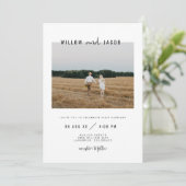 Invitation Mariage photo minimal Carré moderne WILLOW (Debout devant)