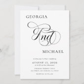 Invitation Mariage photo minimal moderne de script luxueux (Devant)